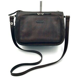 Vintage Fossil Crossbody Womens Brown Leather Wallet Organizer Purse Y2K Chic